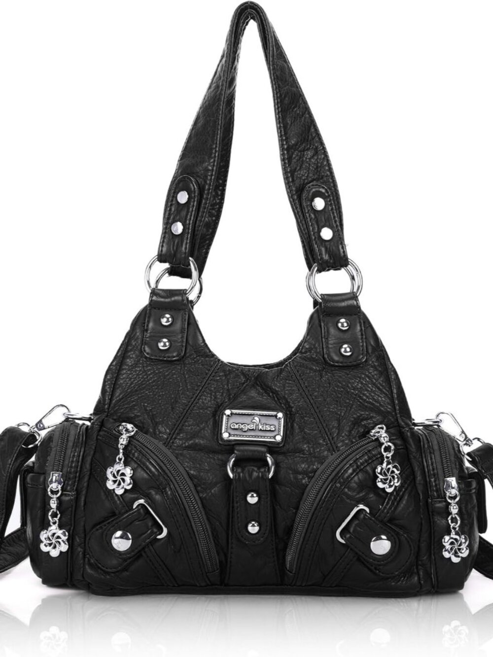 Purses for Women Small Hobo Shoulder Bags Vagen Leather Multi-Pocket Tote Bag wi